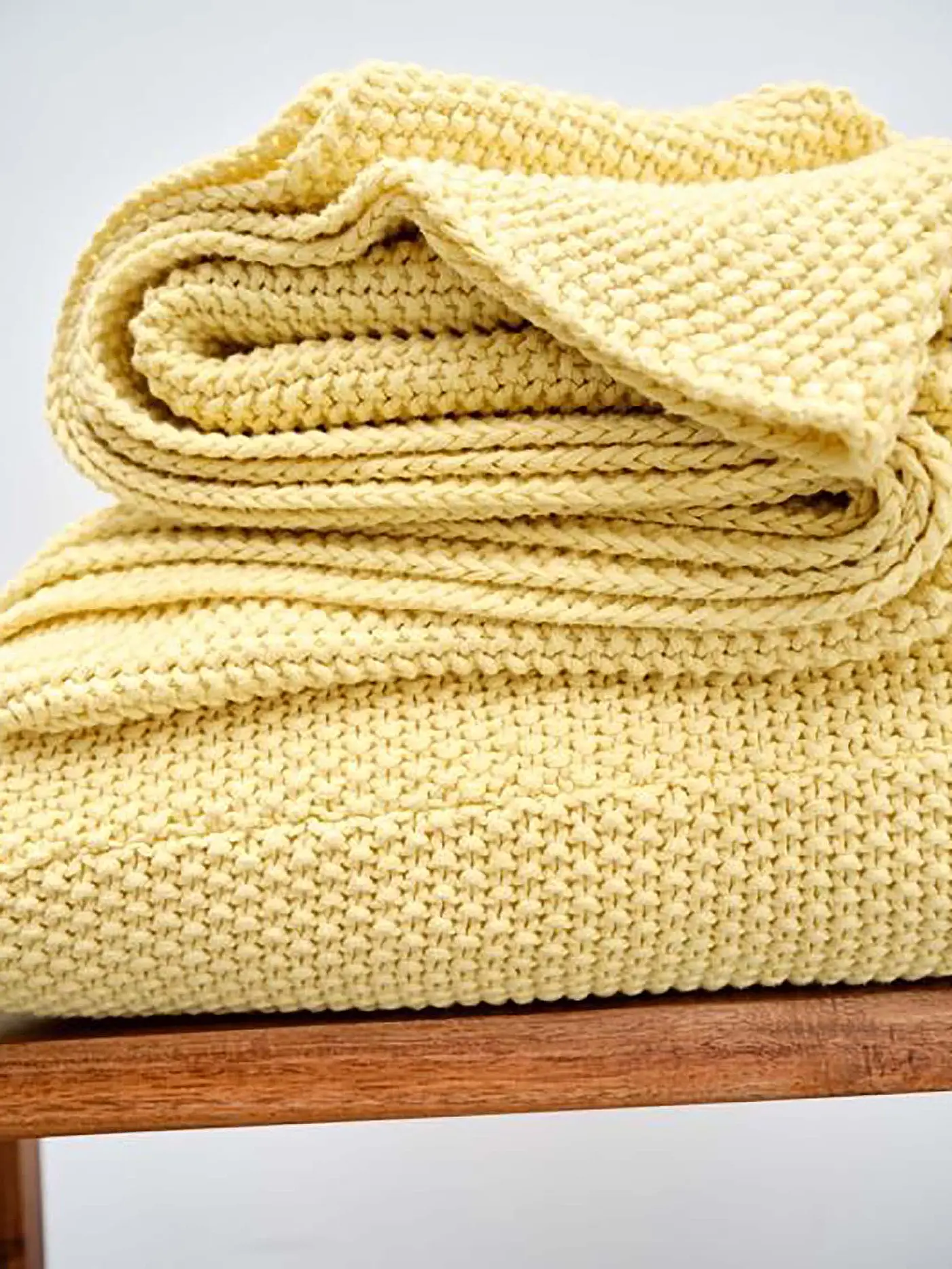 MARC O'POLO HOME | Plaid 130x170cm Nordic Knit Pale Yellow | 